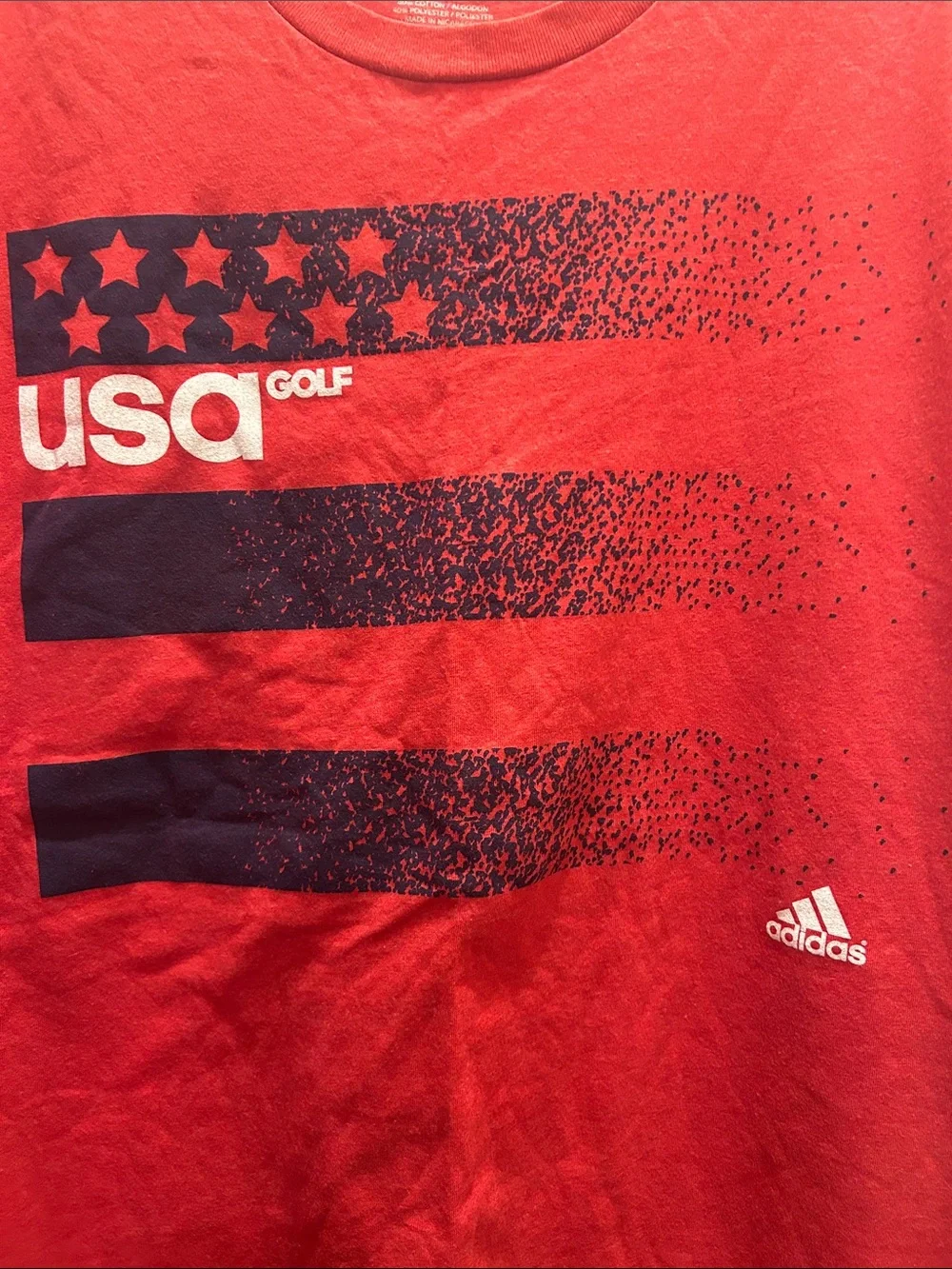 Adidas Red USA Golf Graphic Short Sleeve Tee XL